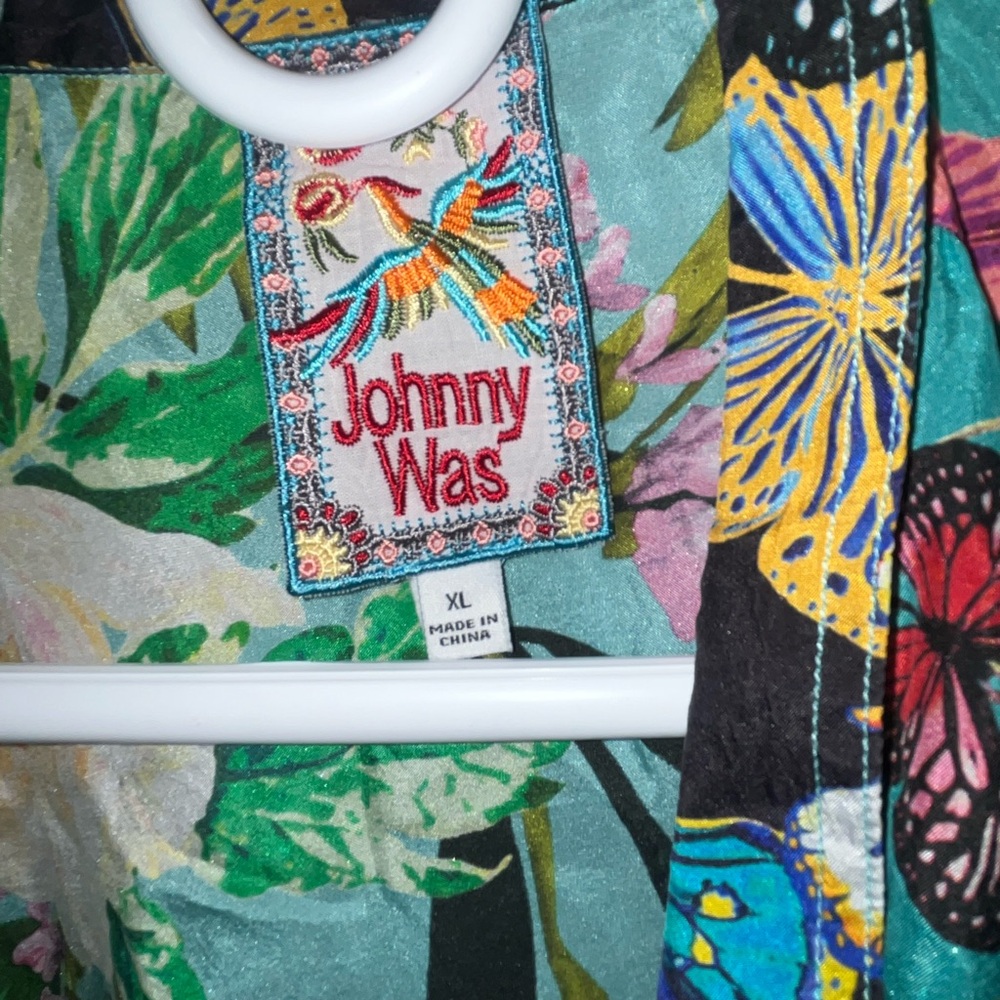 Johnny Was Panya Karis Mixed Print Silk Shirt floral - Picture 3 of 4